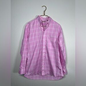 Burberry Light Pink Checkered button down dress shirt size 15.5R